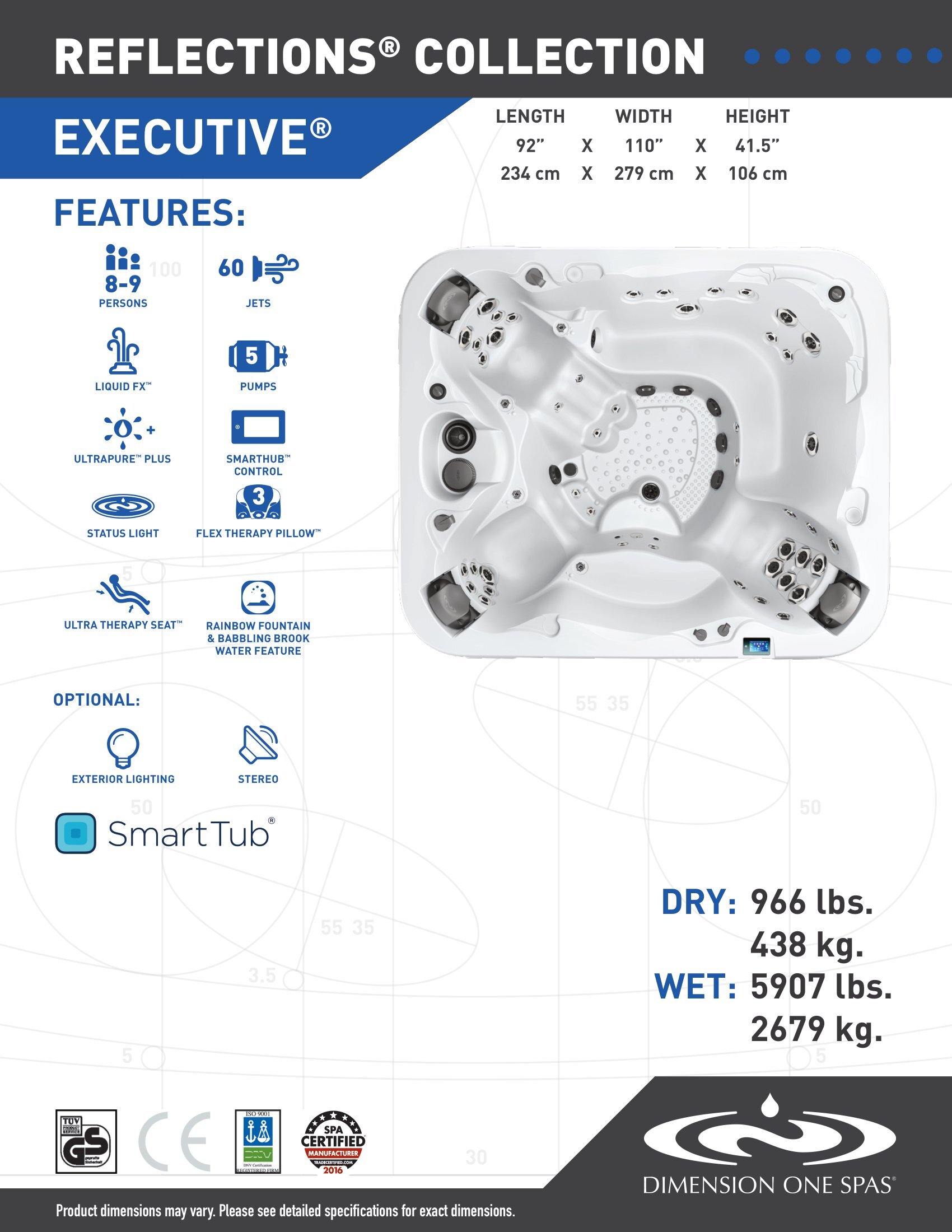 Dimension One Executive - Clearance — Clearance at Baker Pool & Spa
