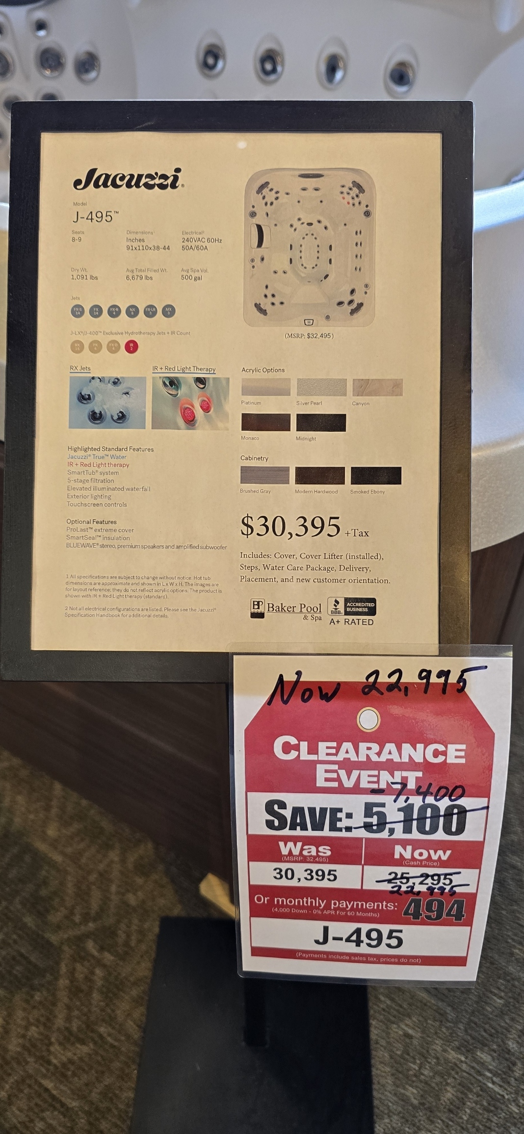 Jacuzzi J-495 - Clearance — Clearance at Baker Pool & Spa